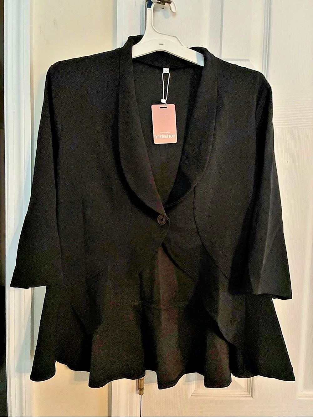 Womens Casual Blazer Long Sleeve Open Front black size Large